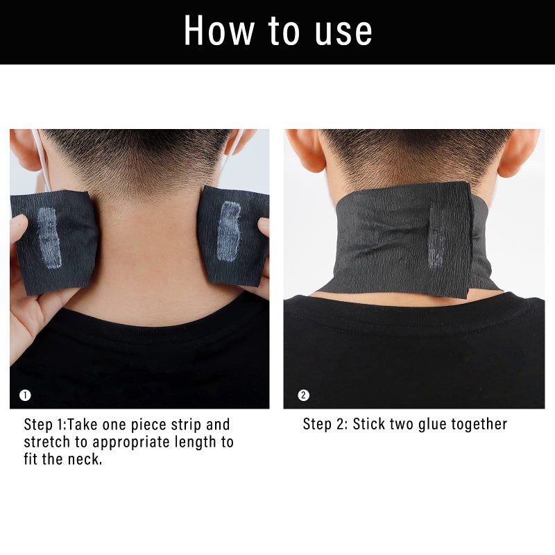 ooloveminso Barber Neck Strip 5 Rolls, ooloveminso Barber Accessories Barbershop Salon Supplies, Disposable Stretchy Neck Strip Hair Edge Paper for Haircuting Styling 500 Strips (Black)  - Image 4