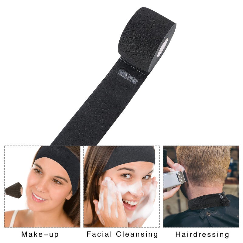 ooloveminso Barber Neck Strip 5 Rolls, ooloveminso Barber Accessories Barbershop Salon Supplies, Disposable Stretchy Neck Strip Hair Edge Paper for Haircuting Styling 500 Strips (Black)  - Image 5