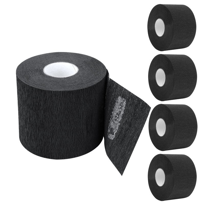 ooloveminso Barber Neck Strip 5 Rolls, ooloveminso Barber Accessories Barbershop Salon Supplies, Disposable Stretchy Neck Strip Hair Edge Paper for Haircuting Styling 500 Strips (Black)  - Image 1