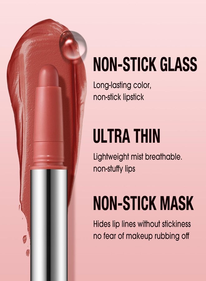 Erinde Nude Rose Matte Lipstick Crayon, Waterproof Long Lasting Lip Liner Pencil for Women, High Pigment Creamy Velvet Neutral Lipstick, Vegan & Cruelty-Free, 01 - Image 5