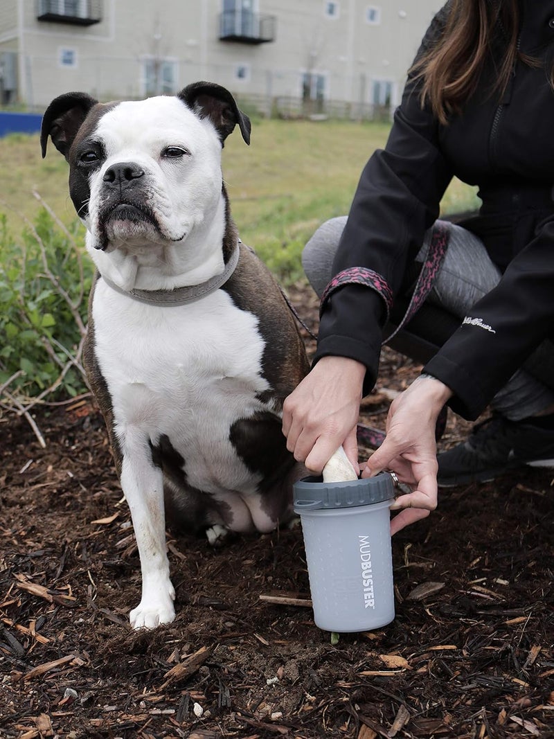 Dexas Lidded MudBuster Portable Dog Paw Cleaner, Light Gray, Medium with Lid - Image 5