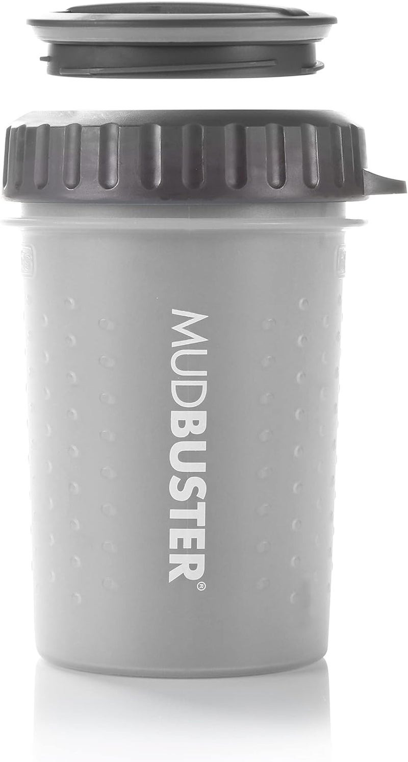 Dexas Lidded MudBuster Portable Dog Paw Cleaner, Light Gray, Medium with Lid - Image 1