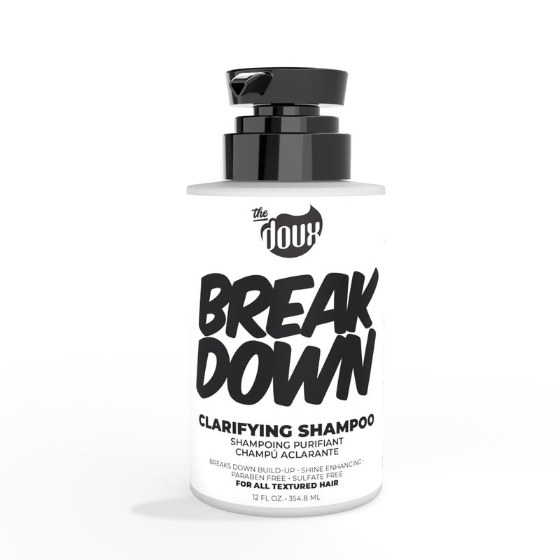The Doux BREAKDOWN Clarifying Shampoo for Curly & Textured Hair â€” Vitamin E & Rosemary Detox Shampoo for Men & Women â€” Sulfateâ€‘Free, Antiâ€‘Buildâ€‘Up & Oily Hair Cleanser - Image 1