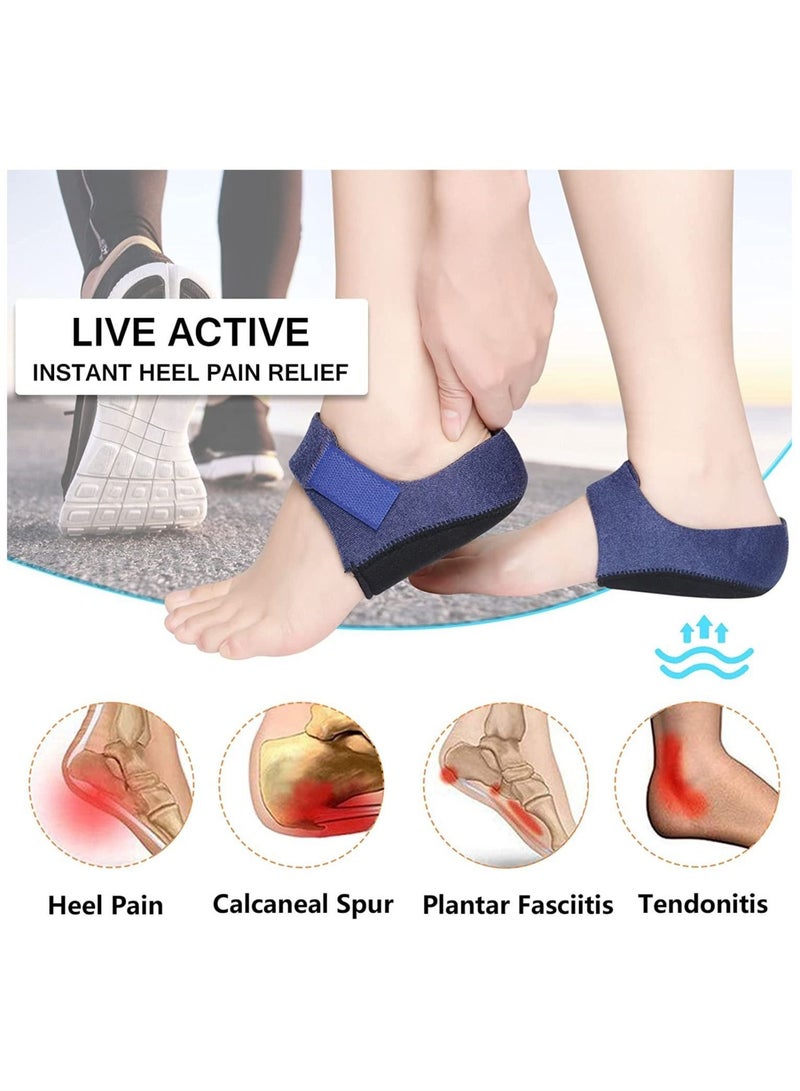 1 Pair Heel Protectors Support for Heel Pain Plantar Fasciitis Achilles Gel Heel Cushion Pads - Image 2