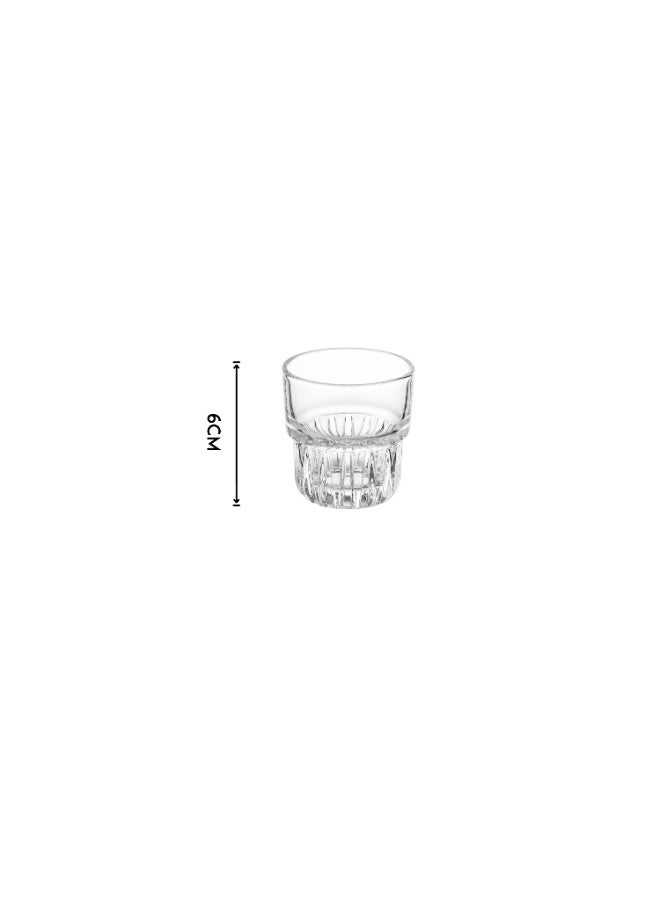 6 clear glass cups for use in events and serving welcome juices, size 6 cm. - Image 3