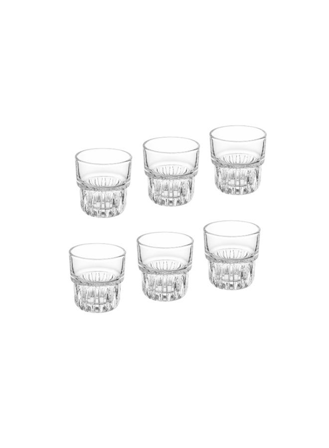 6 clear glass cups for use in events and serving welcome juices, size 6 cm. - Image 4