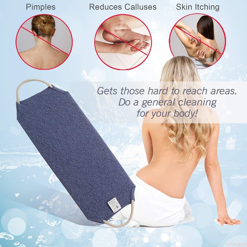 Evridwear Exfoliating Back Scrubber with Handles Two Sides for Body Shower Deep Cleans Skin Massages Invigorating Blood Circulation Men Women One Size (Back Scrubber) - Image 5
