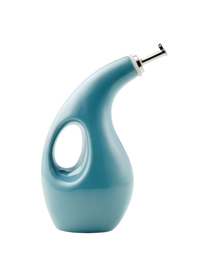 Rachael Ray Rachael Ray 48467 Ceramic EVOO Oil and Vinegar Dispensing Bottle with Spout, 24 Ounce - Agave Blue  - Image 1