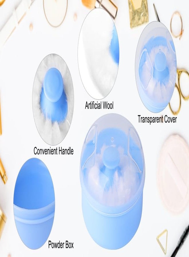 Teddyify Baby Body Cosmetic Powder Puff Kit Sponge Box Case Container (Multicolours available) 2 pc set - Image 3