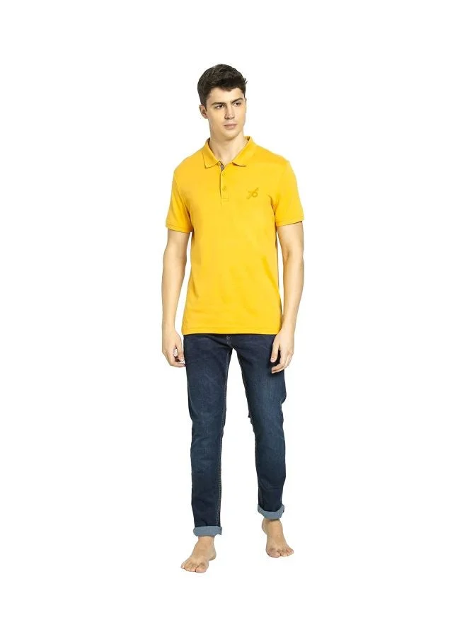 Jockey Burnt Gold 3911 Men Super Combed Cotton Rich Solid Half Sleeve Polo T Shirt for Men | Best Price UAE