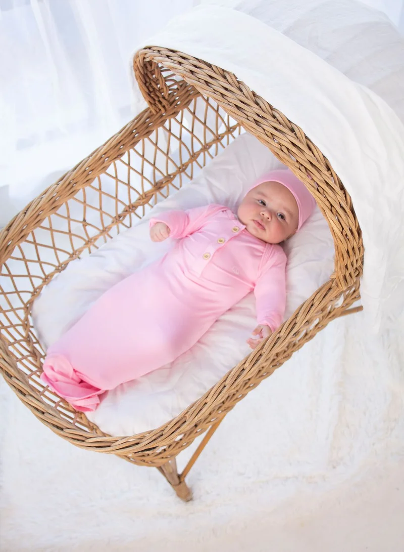 Anvi Baby Infant Bamboo Knot Bodysuit & Beanie Set