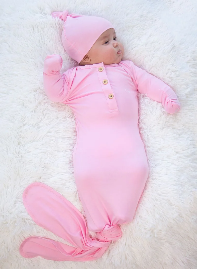 Anvi Baby Infant Bamboo Knot Bodysuit & Beanie Set