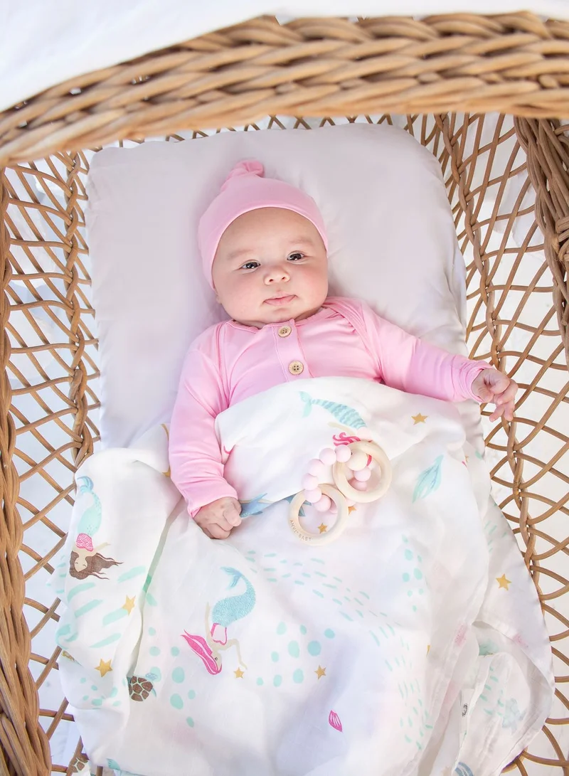 Anvi Baby Infant Bamboo Knot Bodysuit & Beanie Set
