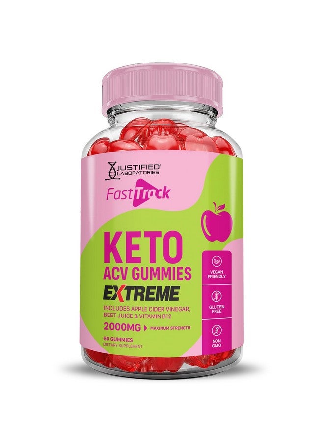 Justified Laboratories (3 Pack) Fast Track Keto ACV Gummies Extreme 2000MG Fasttrack Keto Gummies Apple Cider Vinegar Formulated with Pomegranate Beet Juice Powder B12 Vegan Non GMO 180 Gummys - Image 4