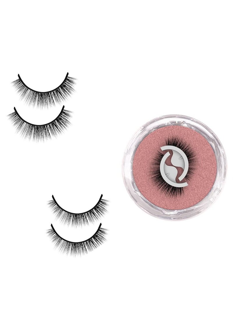 Captaintech Reusable Self-Adhesive Eyelashes No Eyeliner or Glue Needed, False Lashes Stable and Easy to Put On, Natural Look and Waterproof Fake Eyelashes, Perfect Gift for Women (2-Pairs) - Image 1