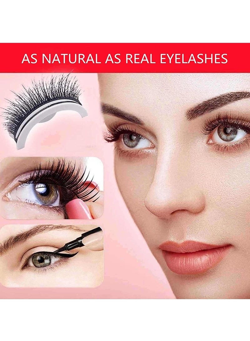 Captaintech Reusable Self-Adhesive Eyelashes No Eyeliner or Glue Needed, False Lashes Stable and Easy to Put On, Natural Look and Waterproof Fake Eyelashes, Perfect Gift for Women (2-Pairs) - Image 4