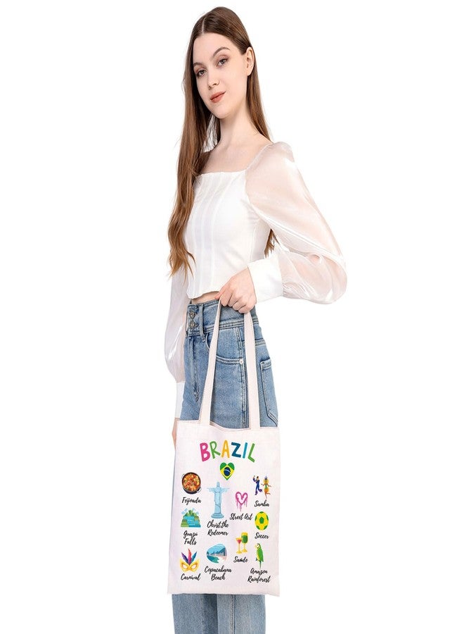 MEIKIUP Brazil Canvas Tote Bag - Brazilian Landmark Bag Lover Gift & Tourist Souvenir - Image 5