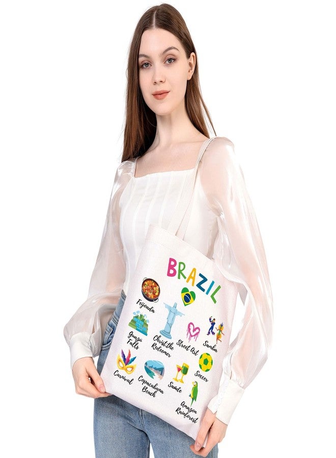 MEIKIUP Brazil Canvas Tote Bag - Brazilian Landmark Bag Lover Gift & Tourist Souvenir - Image 4