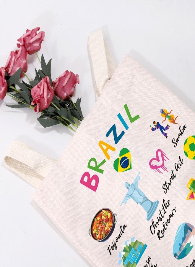 MEIKIUP Brazil Canvas Tote Bag - Brazilian Landmark Bag Lover Gift & Tourist Souvenir - Image 2