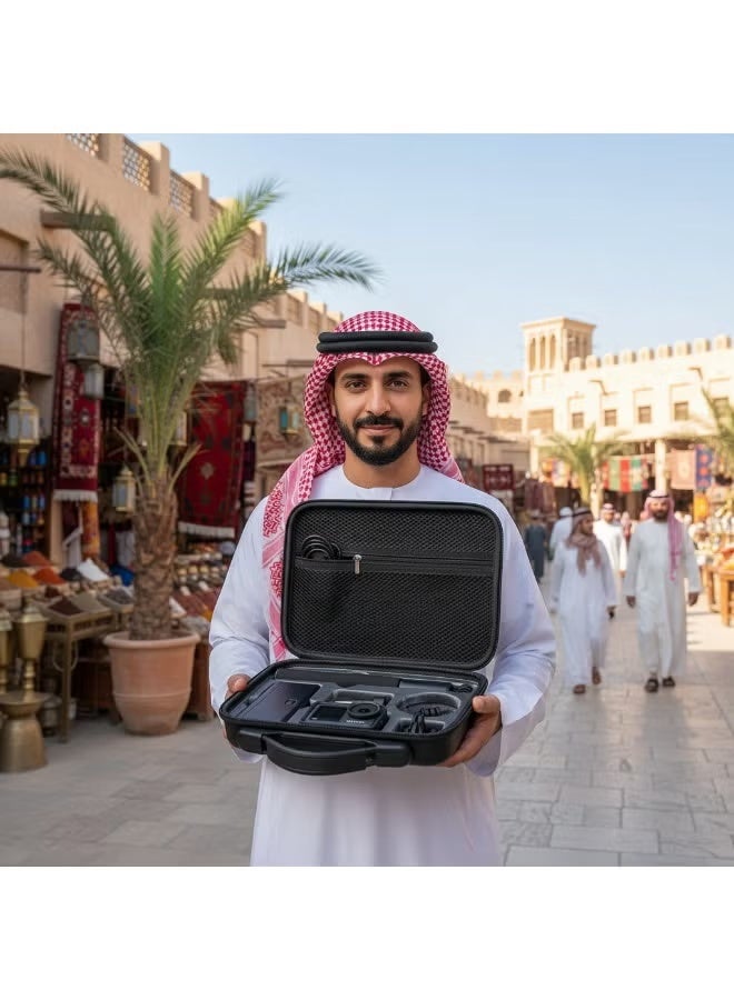 حقيبة حمل Skycare Action 5 Pro لجهاز DJI Osmo Action 5 Pro/Action 4 - غلاف صلب، مقاوم للصدمات ومرنة للسفر مع مخزن للإكسسوارات - Image 2