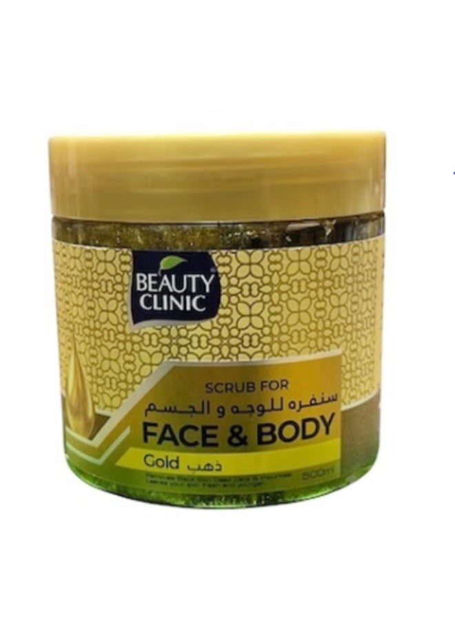 Beauty Clinic Face & Body Gold Extract Whitening Scrub 500ml