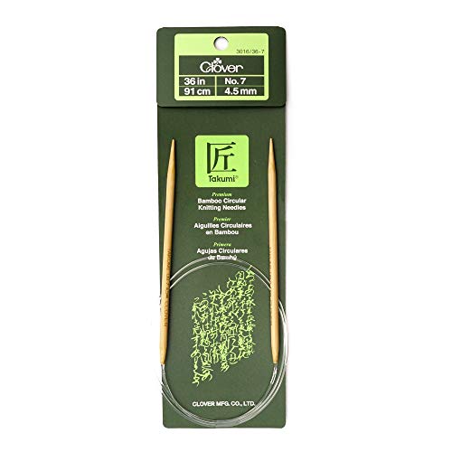 Clover Takumi Bamboo Circular 36-Inch Knitting Needles, Size 7 (3016/36-07) - Image 1