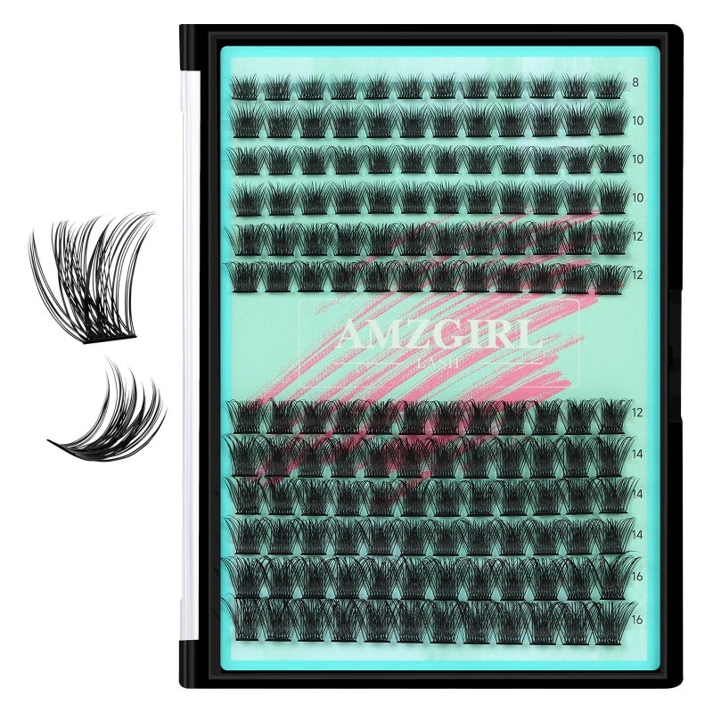 AMZGIRL LASH Lash Clusters 144Pcs Eyelash Extension Midnight Lashes Extensions Natural Cluster Lashes for Individual Eyelashes Extension by AMZGlRL(D-Mix8-16mm) - Image 1