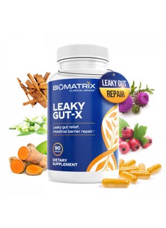 BioMatrix Leaky Gut Repair Supplement, IBS Relief, L-Glutamine, Quercetin, Cat's Claw, MSM, Hawthorn Leaf, Digestive Support for Men and Women, 1-Month Supply | 90 Veggie Caps