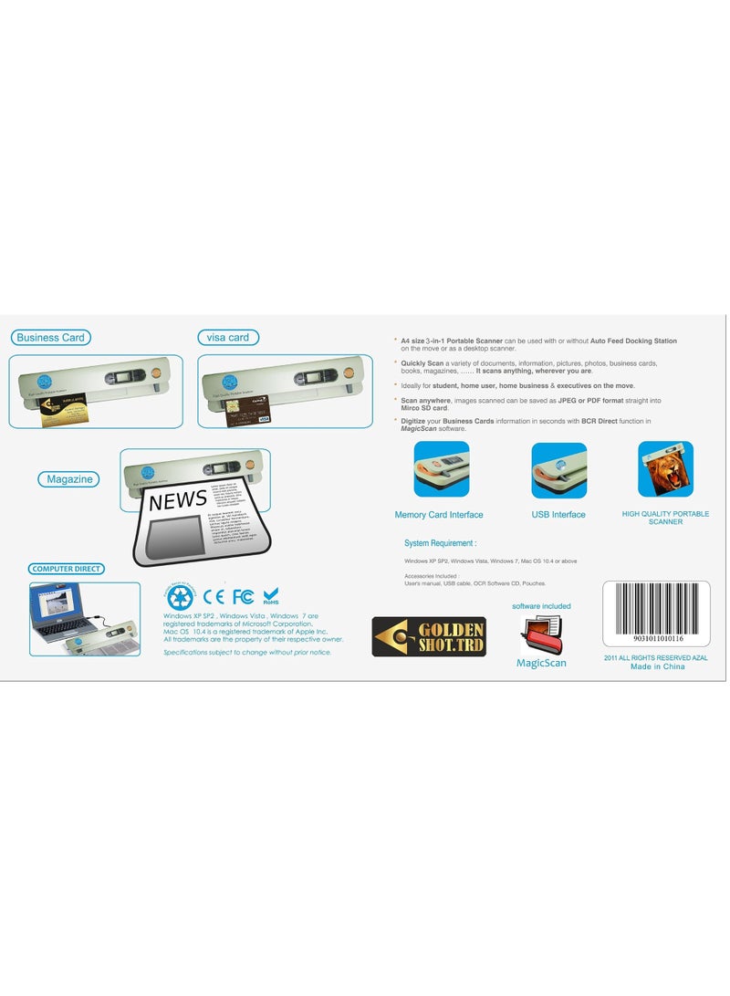 ازل ازال الماسح الضوئي المحمول 3 في 1 رمادي - Image 2