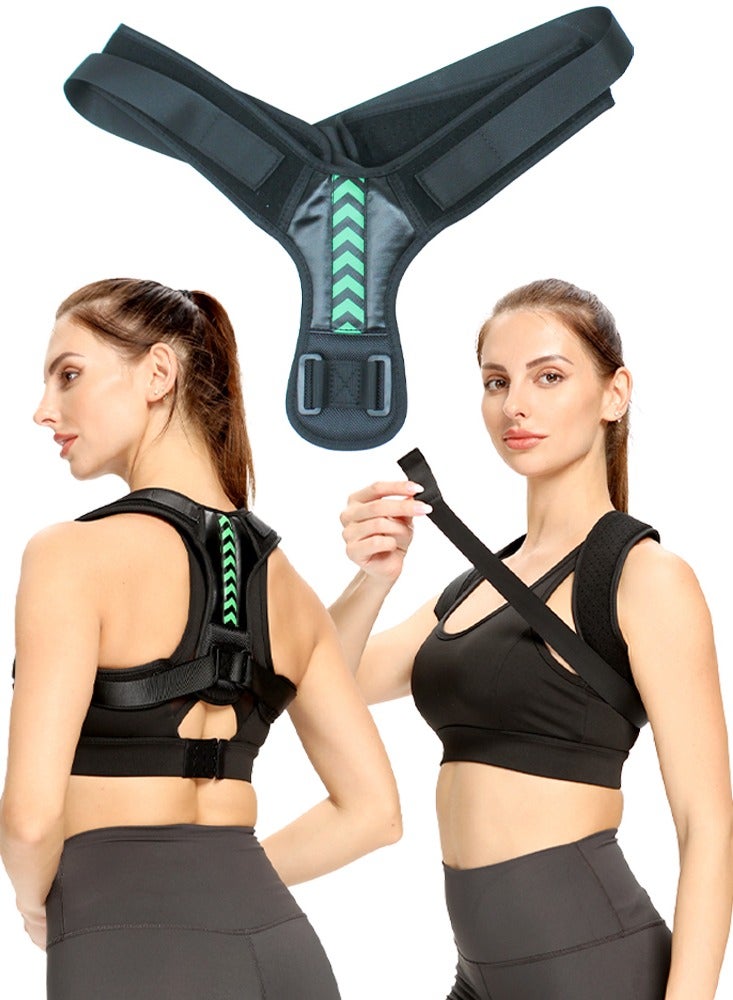 قطوب مشد تصحيح وضعية الجسم للنساء – دعم الظهر والكتفين، يخفف آلام الرقبة، يحسن استقامة العمود الفقري ويعالج تحدب الظهر | مناسب للاستخدام اليومي في المنزل، العمل والسفر - Image 1