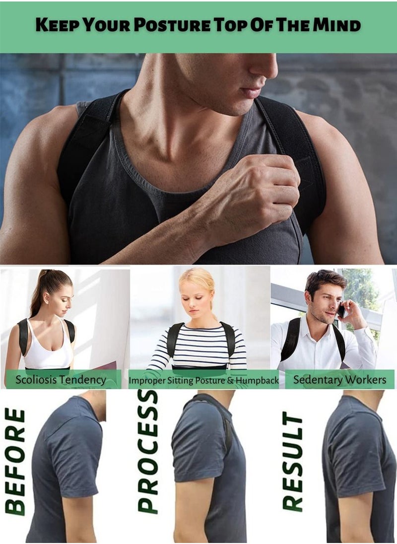QUTOOB - Posture Corrector for Back and Shoulders, Relieves Pain In The Upper Back, Neck And Shoulders, Suitable For Women and Men, Posture Trainer for Spinal Alignment Can Help With Hunchback Hump Correction - Image 1