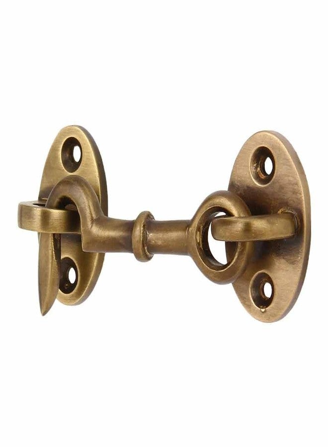 A29 Cabin Hook, 2 3/4 inches Brass Latch, Cabin Door Gate Latches, Window Sash Catch Hook Lock Barn Door Locks and Latches, Antique Brass Finish - Set of 2 - Image 4