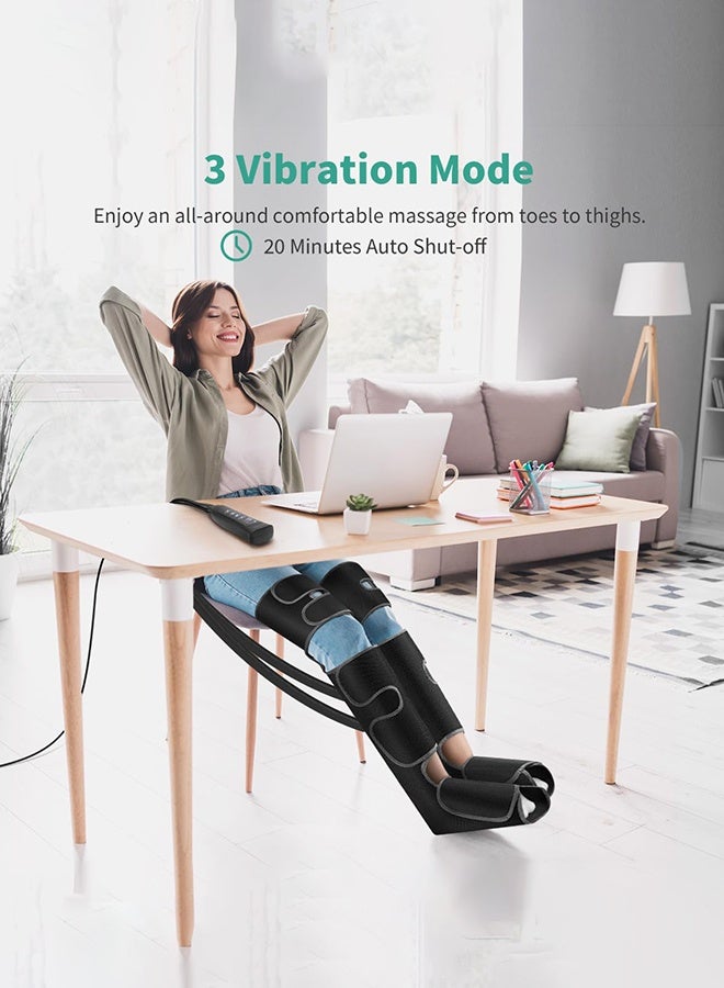 عربست جهاز تدليك الساق بضغط الهواء من ميدكورسور، جهاز تدليك للقدمين لتحسين الدورة الدموية وتخفيف الألم، 3 درجات شدة، 3 وظائف اهتزاز، 6 أوضاع، جهاز تدليك الساق 3 في 1، هدية للأم والأب - Image 5