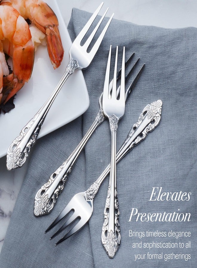 Wallace Antique Baroque 18.10 Stainless Steel Appetizer Forks, Set of 4 - Image 5