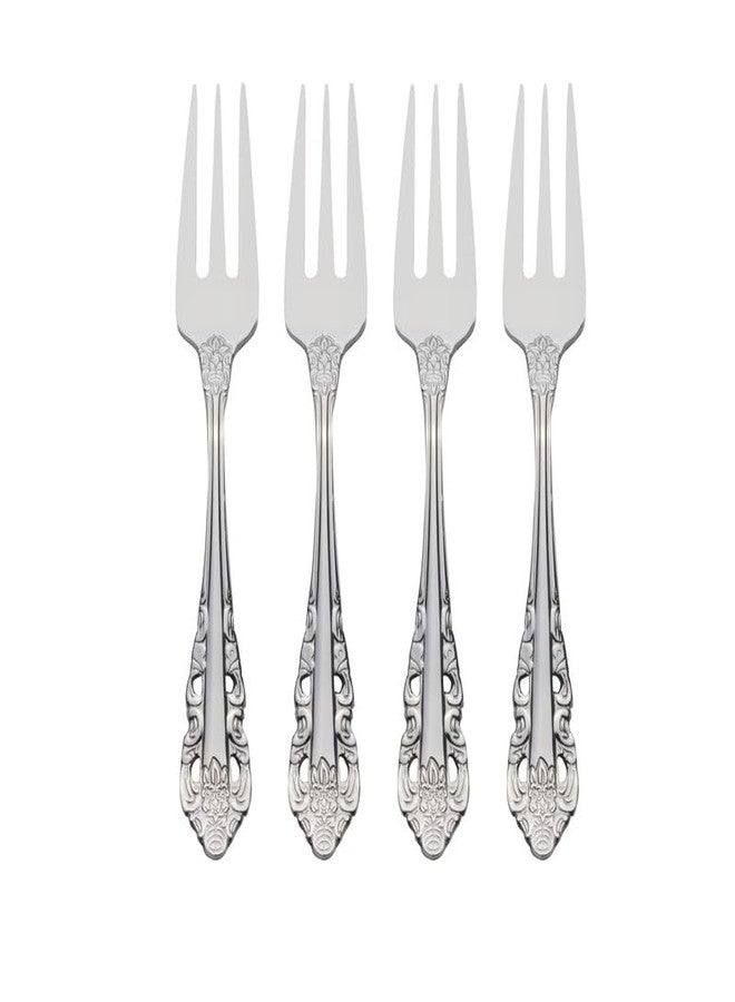 Wallace Antique Baroque 18.10 Stainless Steel Appetizer Forks, Set of 4 - Image 1