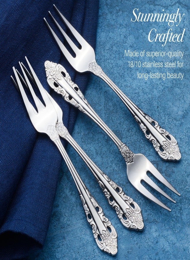 Wallace Antique Baroque 18.10 Stainless Steel Appetizer Forks, Set of 4 - Image 4
