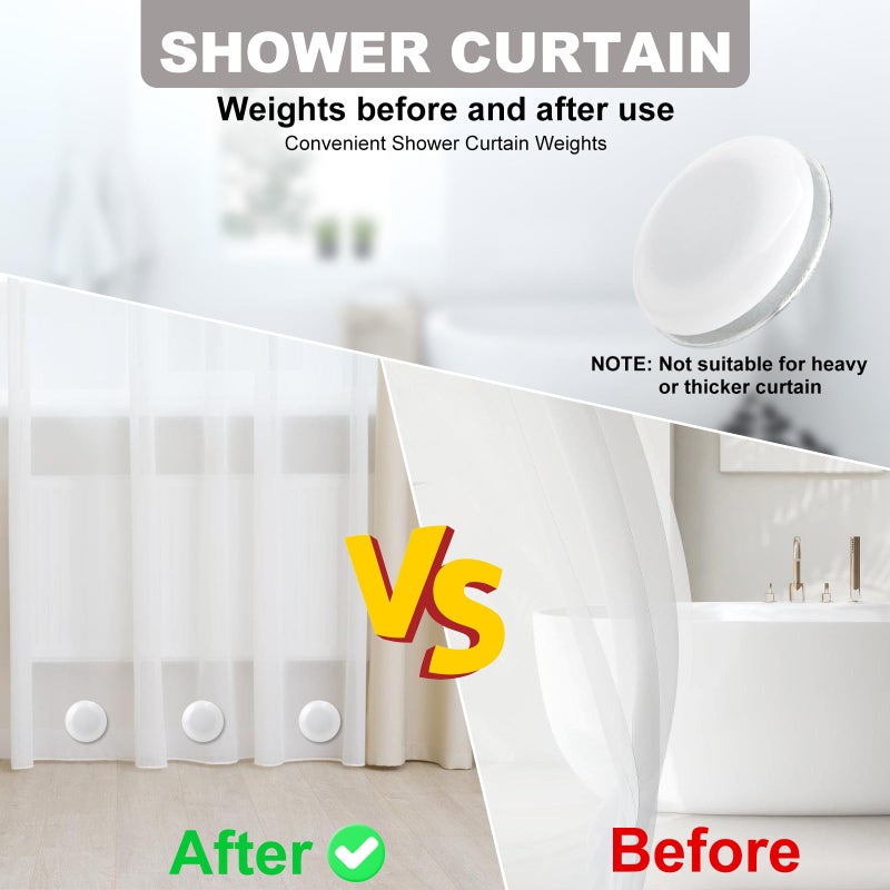 Mositear 12 PCS Shower Curtain Weights, Magnetic Shower Curtain Weights, Shower Curtain Magnets, Prevent Curtain Liner from Blowing Around, Curtain Weights Heavy Outdoor for Drapery, Flag, Tablecloth - Image 4