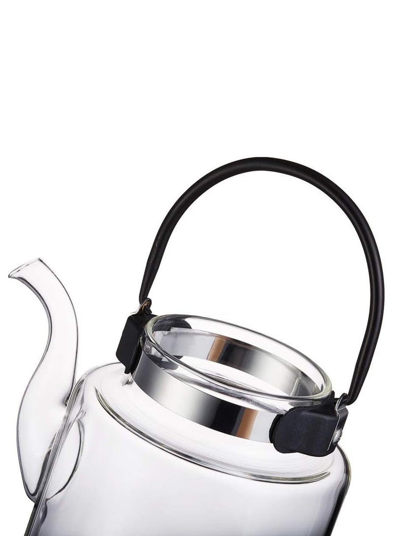 tbh 1200ml Glass Teapot with Stainless Steel Infuser, Heat Resistant, Stovetop Safe, Removable Filter, Loose Leaf Tea Kettle - Image 4