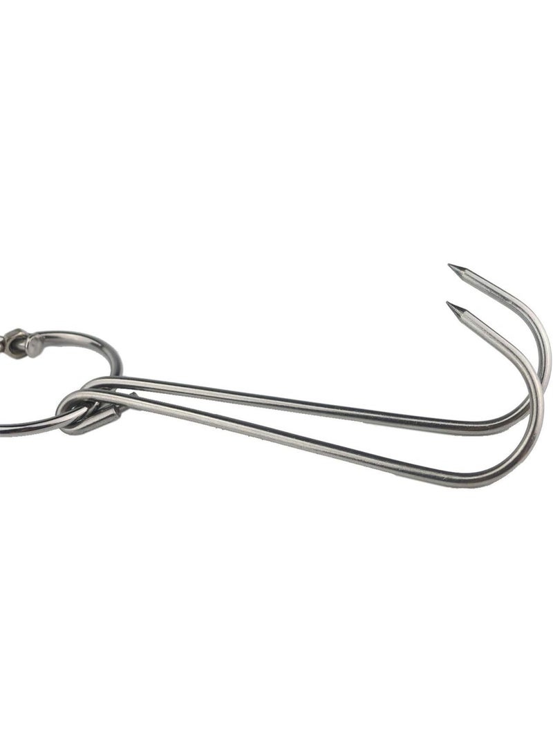 jaexest 9.4" Stainless Steel Double Meat Hooks Roast Duck Bacon Shop Hook BBQ Grill Hanger Cooking Tools Accessories (3Packs) - Image 3