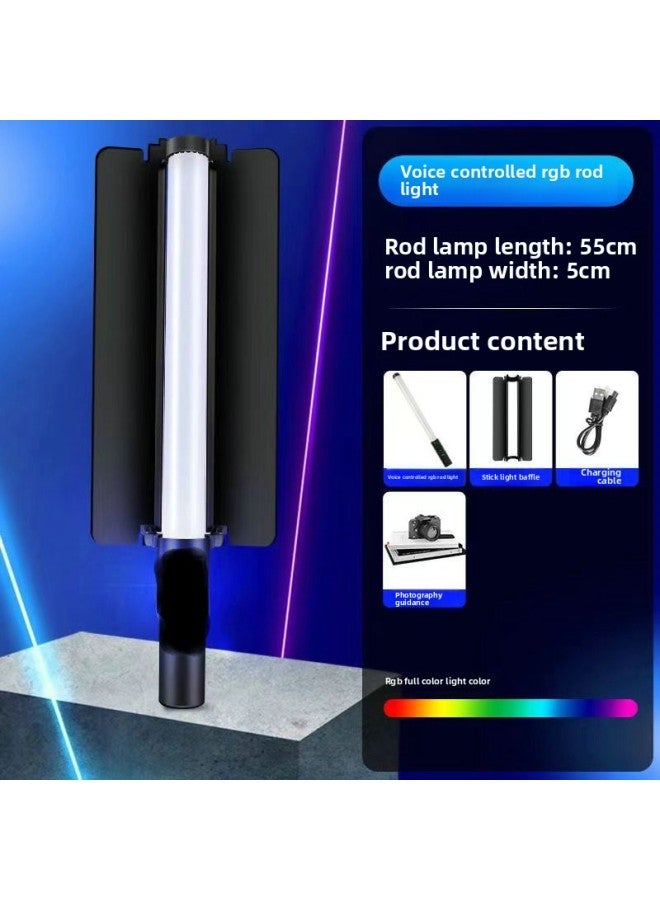 general Baffle Handheld Light Stick Led Photography Indoor Fill Light Shooting Light RGB Multi-color Outdoor Atmosphere Spotlight-Light Source Color:Baffle Rgb Light Supplement Stick - Image 5