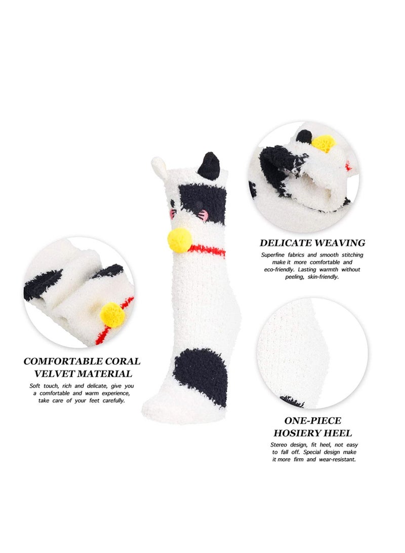 Excefore Women Warm Super Soft Socks 5 Pairs Animal Microfiber Slipper Socks, Casual Home Sleeping Fuzzy Cozy Sock  - Image 3