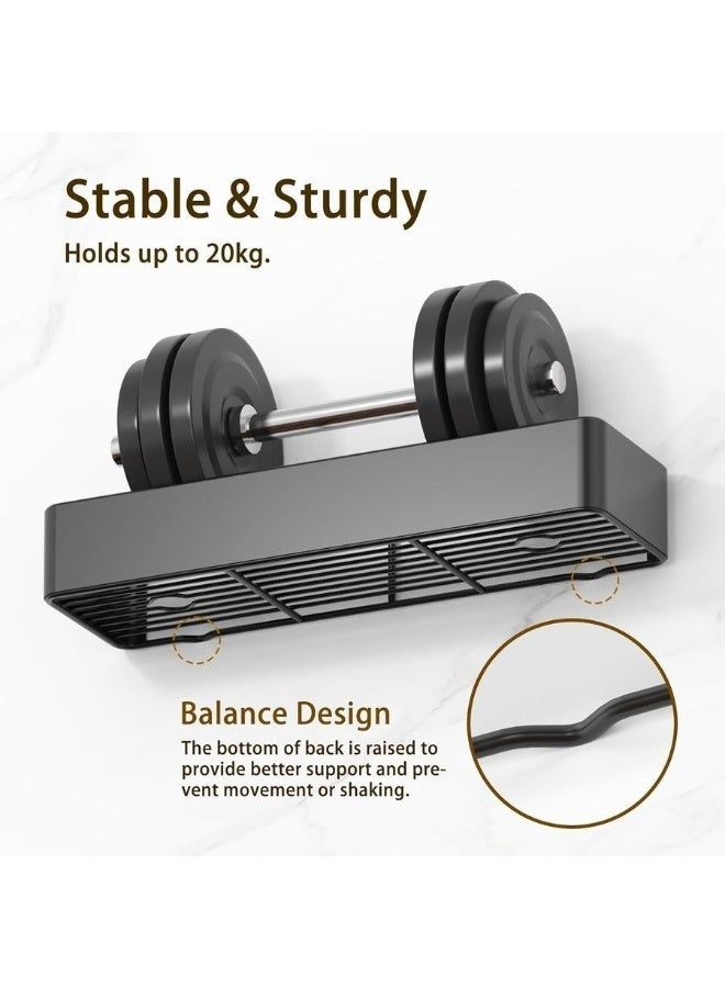 Eworld 2-Piece Shower Caddy Bathroom Shelf, Self-Adhesive No-Drill Installation, Wall-Mounted Shower Organizer, Rustproof Stainless Steel Storage Rack for Bathroom, Toilet & Kitchen - Image 4