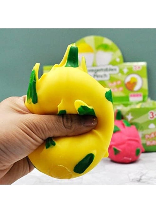 Antistress Squishy Ball Dragon Fruit Toys for Stress Relief for Kids Adults (Yellow) - Image 4