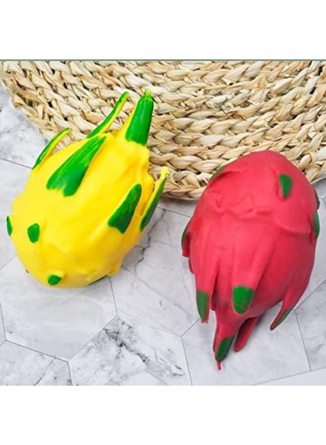 Antistress Squishy Ball Dragon Fruit Toys for Stress Relief for Kids Adults (Yellow) - Image 2