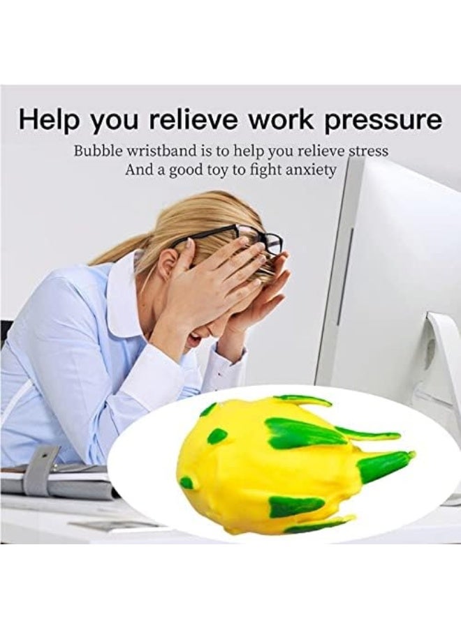 Antistress Squishy Ball Dragon Fruit Toys for Stress Relief for Kids Adults (Yellow) - Image 5