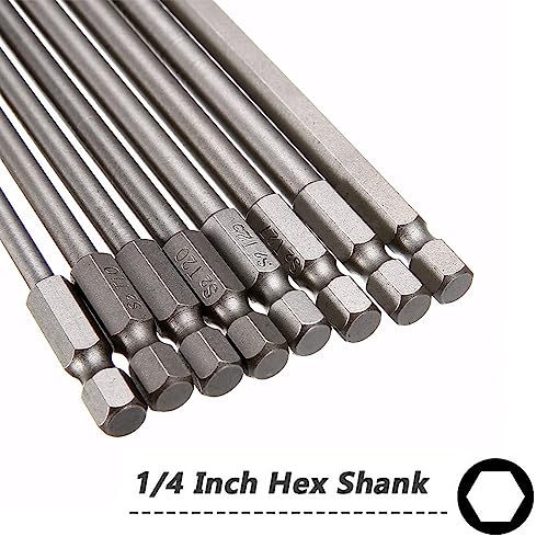 Saipe 8pcs 200mm/7.9" Long Torx Head Screwdriver Bit Set Magnetic Tamper Proof Security Torx Bit Set 1/4" Hex Shank Star Screw Driver Drill Bits T8-T40 - Image 3