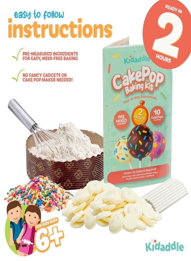 Kidaddle DIY Cake Pop Kit for Kids - Birthday Cake | Kid Baking Kit with Premeasured Ingredients, Decorating Supplies | Made in USA | Certified Kosher | Christmas Kids Gift for Girls & Boys - Image 3