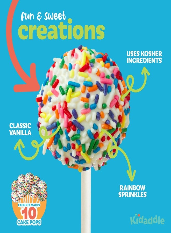 Kidaddle DIY Cake Pop Kit for Kids - Birthday Cake | Kid Baking Kit with Premeasured Ingredients, Decorating Supplies | Made in USA | Certified Kosher | Christmas Kids Gift for Girls & Boys - Image 4