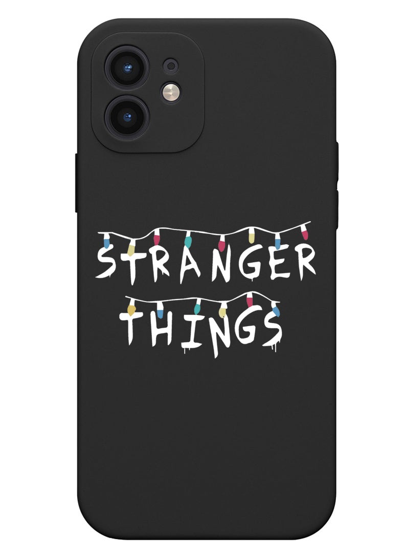 Theodor Protective Slim Fit Case Liquid Silicone Cover with Full Body Protection Anti-Scratch Shockproof Case For iPhone 12 Black  - Stranger things - Image 1
