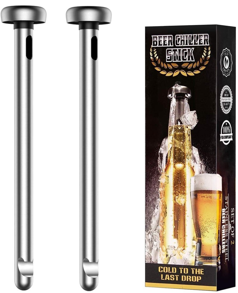 Fronnor Gifts for Men Beer Chiller Sticks for Bottles Cool Unique Gift for any Beer Lover Stainless Steel Beverage Cooler,Christmas,Thanksgiving,Fathers' Day,Valentine's Day Gifts - Image 1